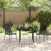 vidaXL Ensemble de salle &agrave; manger pour jardin 3 pcs Noir