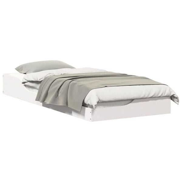 vidaXL Cadre de lit Blanc 80 x 210 cm Pin massif