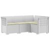 vidaXL Canap&eacute; de jardin 4 places avec coussins aspect rotin PP Blanc
