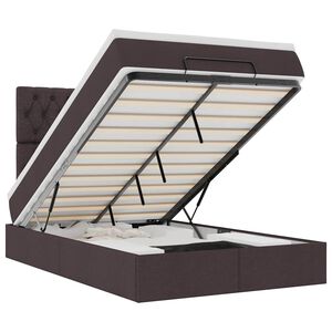 vidaXL Cadre de lit ottoman avec matelas marron fonc&eacute; 120x200 cm tissu