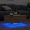vidaXL Table basse avec lumières LED chêne sonoma 55x55x31 cm