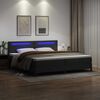 vidaXL Lit &agrave; ressorts avec matelas Noir 200 x 200 cm Simili cuir