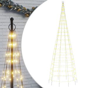 vidaXL Sapin de Noël à LED sur mât de drapeau 550 LED blanc 300 cm