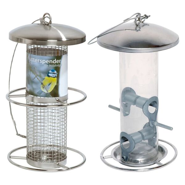 dobar Mangeoire &agrave; oiseaux 14x14x26 cm argent&eacute;