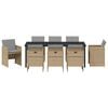 vidaXL Ensemble de salle &agrave; manger pour jardin 9 pcs Beige polyrotin