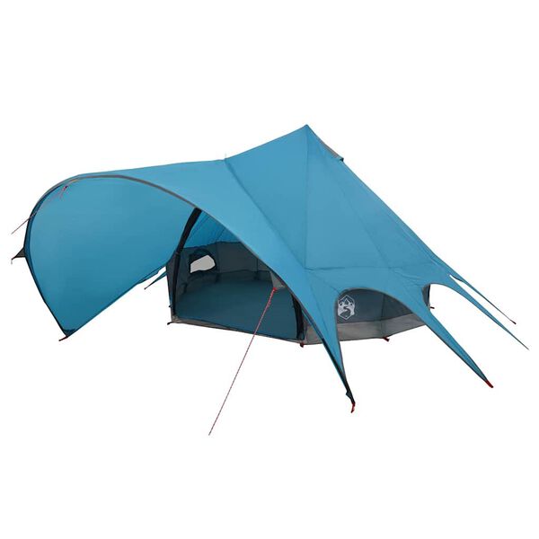 vidaXL Tente tipi avec toit avec &eacute;vent Bleu et gris 600 x 600 x 347 cm
