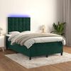 vidaXL Sommier &agrave; lattes de lit avec matelas LED vert fonc&eacute; 120x190 cm