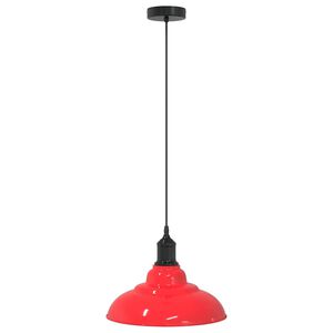 vidaXL Lampe suspendue r&eacute;glable hauteur E27 rouge brillant &Oslash;31cm m&eacute;tal