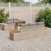 vidaXL Ensemble de canap&eacute; de jardin 6 pcs Beige Poly rotin