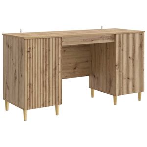 vidaXL Bureau Ch&ecirc;ne artisanal 142,5 x 50 x 75 cm Bois d'ing&eacute;nierie