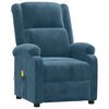 vidaXL Fauteuil de massage Bleu Velours