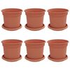 vidaXL Pots de plantes 6 pc Rouge brique Plastique