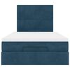 vidaXL Cadre de lit ottoman avec matelas bleu fonc&eacute; 120x200 cm velours