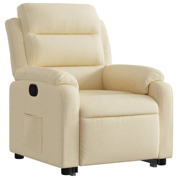 vidaXL Fauteuil inclinable Cr&egrave;me Tissu