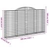 vidaXL Paniers &agrave; gabions arqu&eacute;s 2 pcs 300x30x160/180 cm fer galvanis&eacute;
