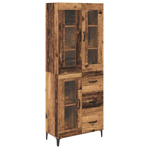 vidaXL Haut Armoire Bois Ancien 69,5 x 34 x 180 cm Bois d'ing&eacute;nierie