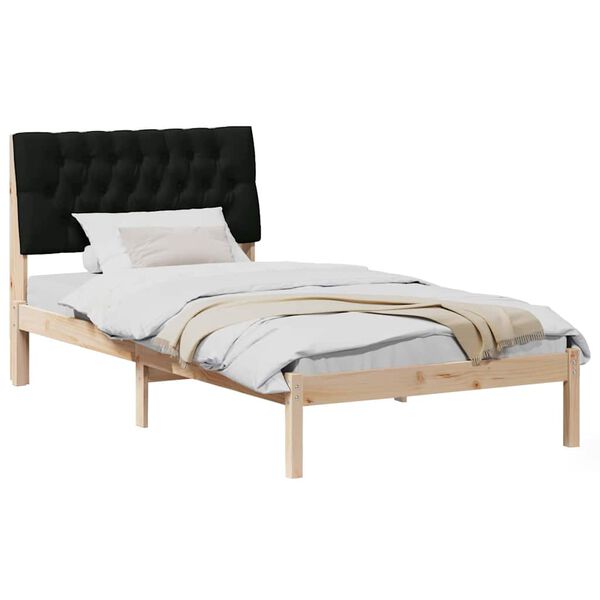 vidaXL Cadre de lit avec t&ecirc;te de lit rembourr&eacute;e Marron 100 x 200 cm