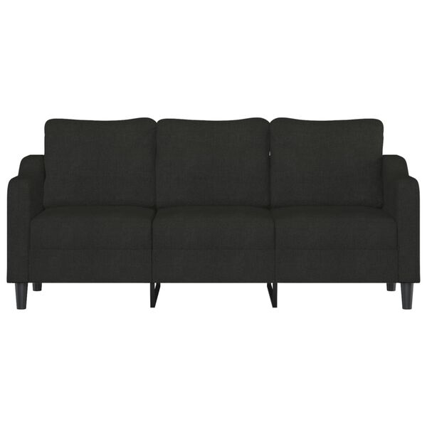 vidaXL Canap&eacute; &agrave; 3 places Noir 180 cm Tissu