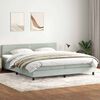 vidaXL Sommier &agrave; lattes de lit et matelas gris clair 180x210cm velours