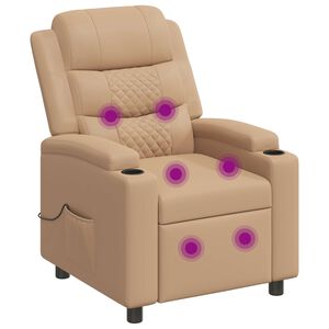 vidaXL Fauteuil de massage inclinable Cappuccino 75 x 93 x 98 cm Tissu