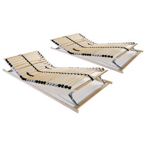 vidaXL Sommiers à lattes sans matelas 2 pcs avec 28 lattes 80x200 cm