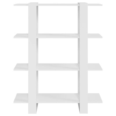vidaXL Bibliothèque/Séparateur de pièce Blanc brillant 100x30x123,5 cm