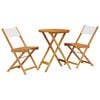 vidaXL Ensemble de bistro 3 pcs blanc cr&egrave;me tissu et bois massif