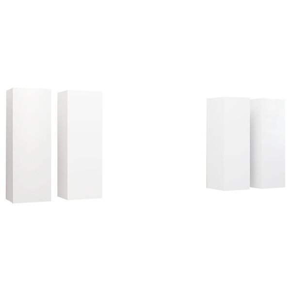 vidaXL Meubles TV 4 pcs Blanc 30,5x30x90 cm Bois d'ingénierie