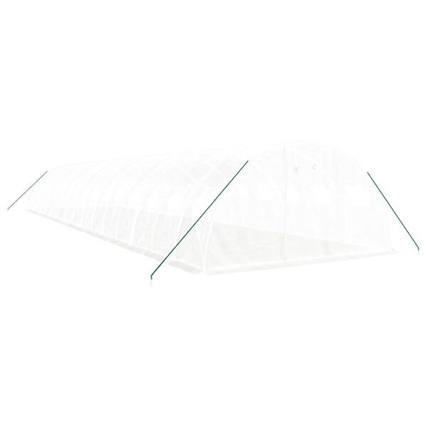 vidaXL Serre avec cadre en acier blanc 64 m² 16x4x2 m