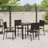 vidaXL Ensemble de salle à manger pour jardin 5 pcs Noir polyrotin