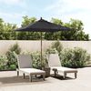 vidaXL Parasol de jardin avec m&acirc;t en bois noir 198x198x231 cm
