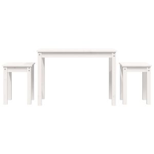 vidaXL Tables gigognes 3 pcs Blanc Bois de pin massif