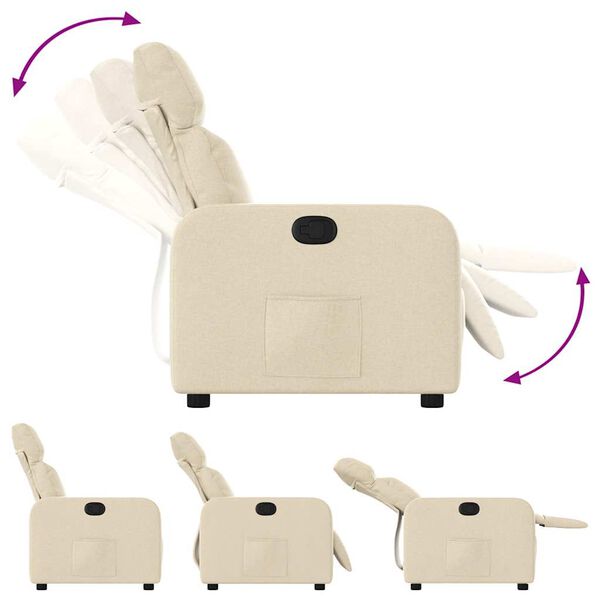 vidaXL Fauteuil inclinable Cr&egrave;me Tissu
