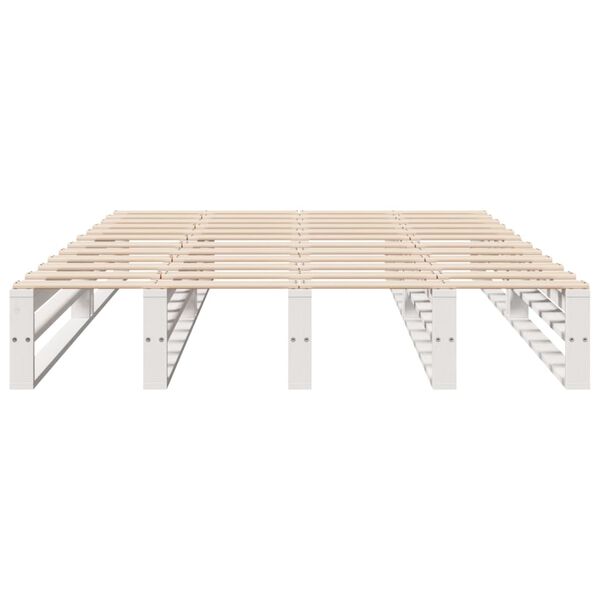 vidaXL Cadre de lit sans matelas blanc 150x200 cm bois de pin massif