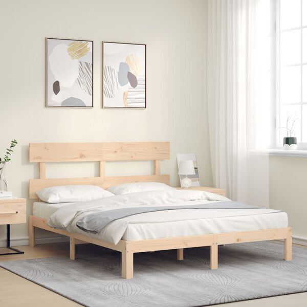 vidaXL Cadre de lit sans matelas bois de pin massif