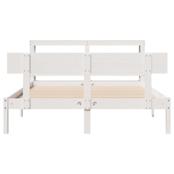 vidaXL Cadre de lit sans matelas blanc 120x200 cm bois de pin massif
