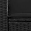 vidaXL Canap&eacute; de jardin avec coussins 2 places noir r&eacute;sine tress&eacute;e