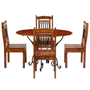 vidaXL Ensemble de tables &agrave; manger 5 pcs bois d&rsquo;acacia massif