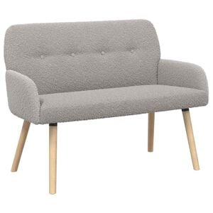 vidaXL Canap&eacute; 2 places avec pieds en bois massif Gris clair Boucl&eacute;