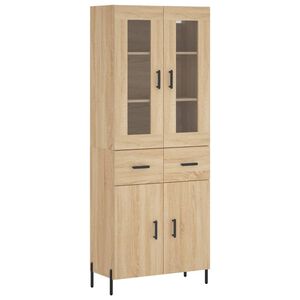 vidaXL Buffet haut Ch&ecirc;ne sonoma 69,5x34x180 cm Bois d'ing&eacute;nierie