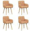 vidaXL Chaises de salle &agrave; manger 4 pc Boucl&eacute; Beige 59 x 57 x 85 cm
