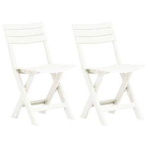 vidaXL Chaises pliantes, lot de 2, en plastique blanc