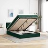 vidaXL Cadre de lit ottoman avec matelas vert fonc&eacute; 140x190 cm velours