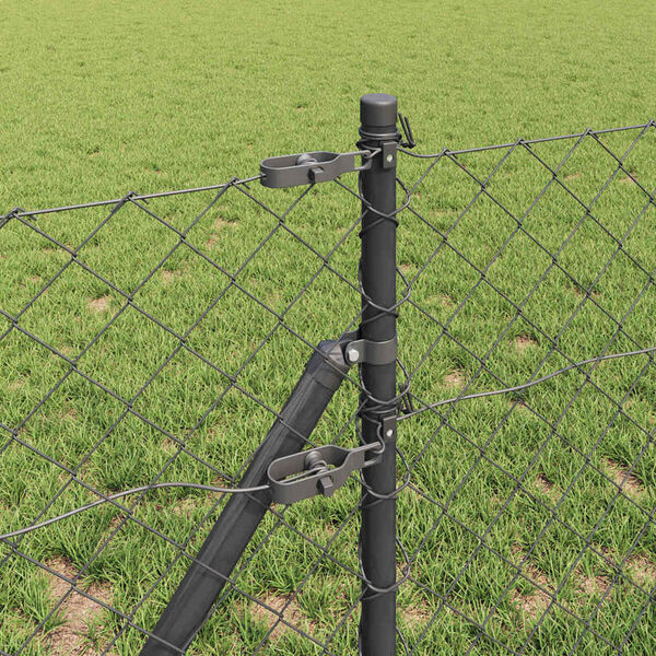 vidaXL Poteau de cl&ocirc;ture. Gris 10 x 0,8 m (maillage 60 x 60 mm)