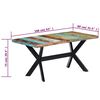 vidaXL Table à manger 160x80x75 cm Bois de récupération massif