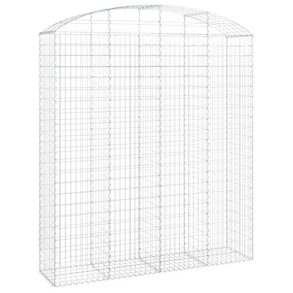 vidaXL Panier de gabions arqué 200x50x220/240 cm Fer galvanisé