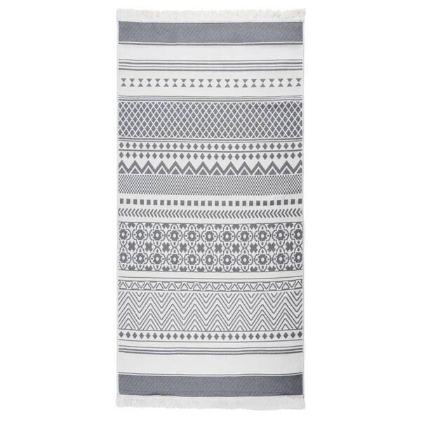 vidaXL Tapis Gris et blanc 100x200 cm Coton