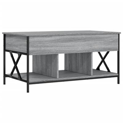vidaXL Table basse sonoma gris 100x55x50 cm bois d'ingénierie et métal