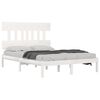 vidaXL Cadre de lit sans matelas blanc 135x190 cm bois massif