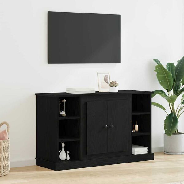 vidaXL Buffet Ch&ecirc;ne noir 100 x 35,5 x 60 cm Bois d'ing&eacute;nierie
